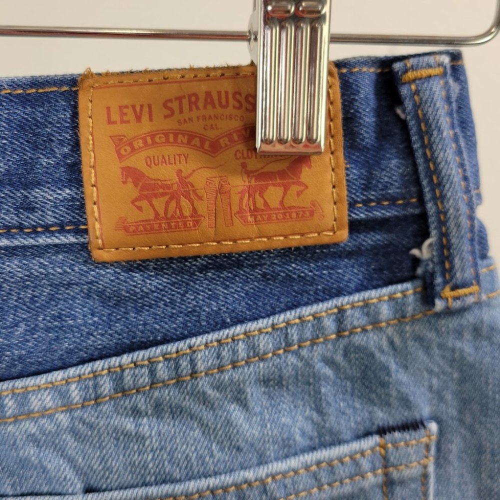 LEVIS Color block Denim Mini Skirt  Sz 25 - Picture 6 of 7